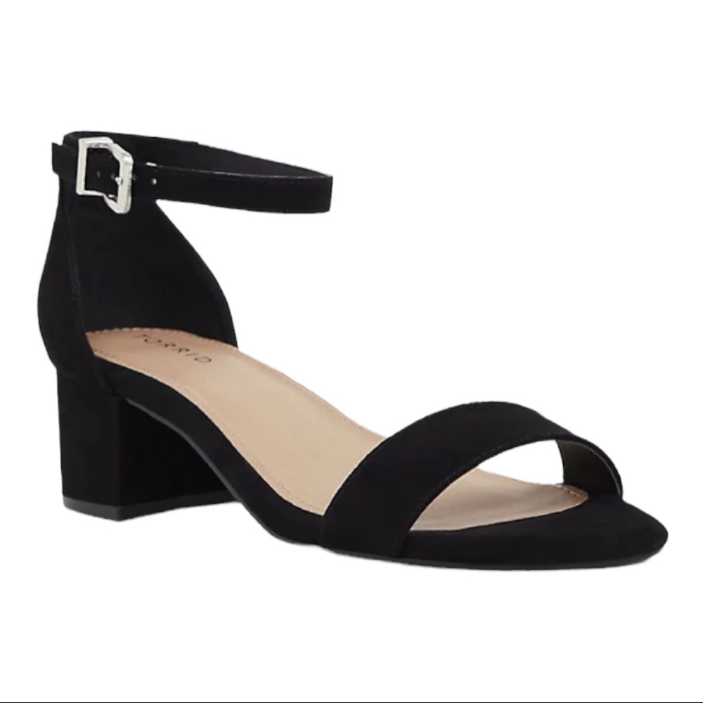 Torrid || Black Faux Suede Block Heels || 10W